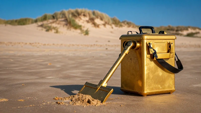 Detecta oro en la playa con luz vibrante