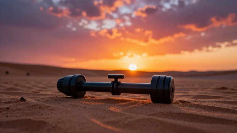 Atardecer vibrante sobre arena y metal detectable
