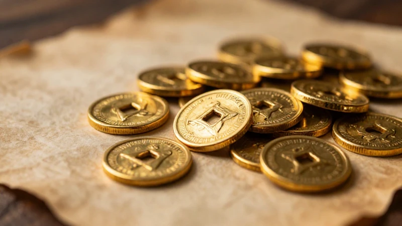 Monedas antiguas resplandecen en imagen cinematográfica breve
