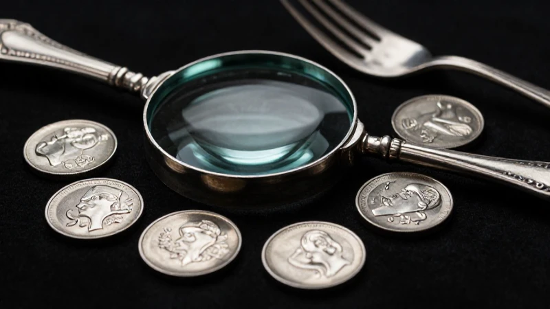Plata antigua, detalles vibrantes en primer plano