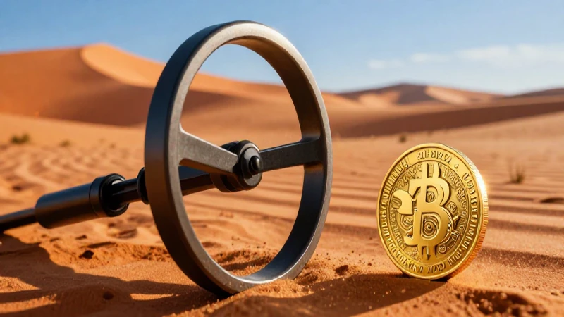Cómo puedo evitar que el detector de metales detecte objetos 3 Moneda dorada en el desierto, foto impactante