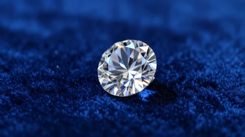 Diamante deslumbrante sobre terciopelo azul intenso