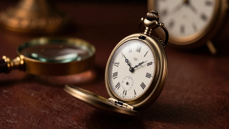Reloj antiguo con detalle cinematográfico y elegante