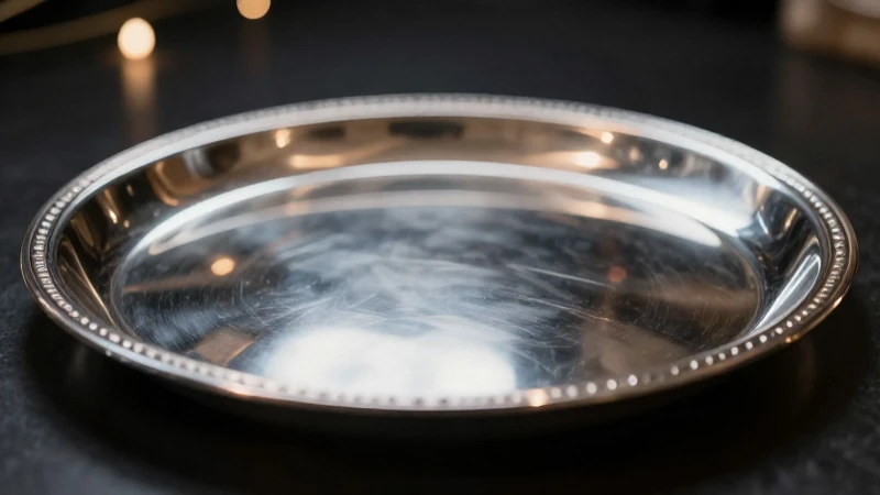 Cómo puedo verificar si una bandeja es de plata 2 Plata pulida resalta en luz dramática