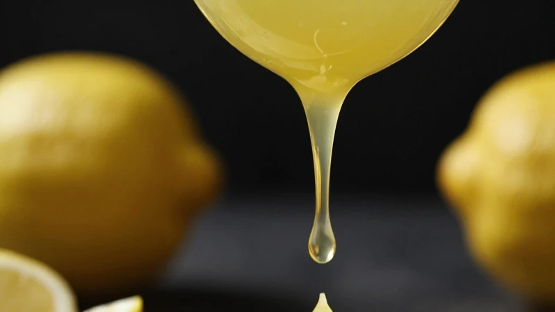 Jugo de limón gotea en joyería dorada