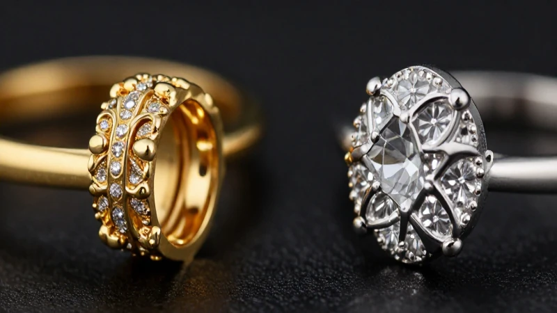 Joyería lujosa: oro y plata en detalle