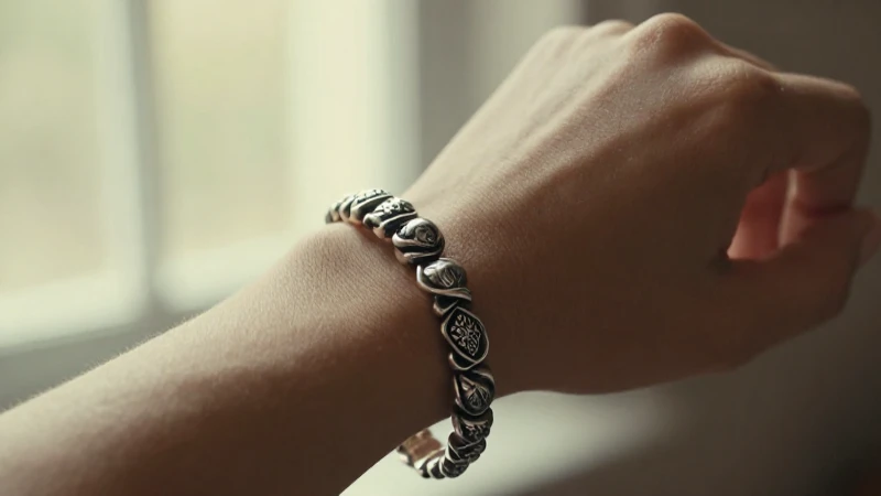 cómo identificar una auténtica pulsera de plata en solo unos pasos 2 Pulsera plateada resalta en primer plano elegante