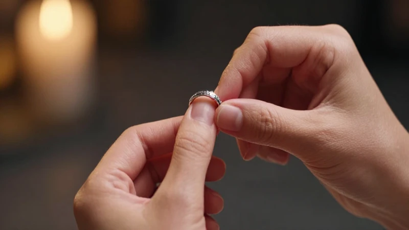 Una mujer quita un anillo con cuidado