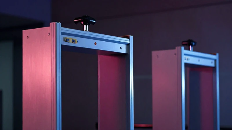 Detector metálico en primer plano, diseño cromado