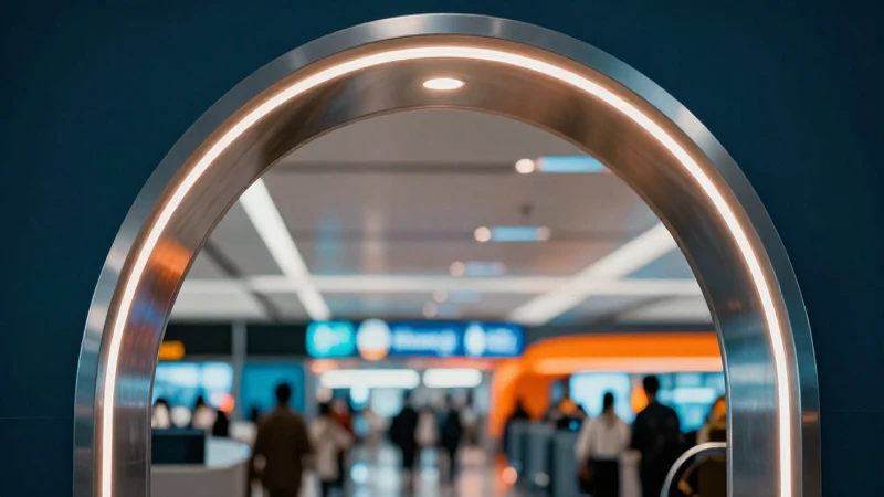 Impresionante arco cromado en estilo moderno