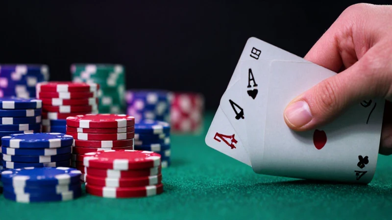 Poker elegante bajo iluminación dramática