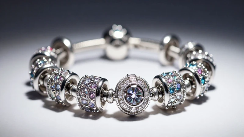 Pulsera Pandora plateada, joyas brillantes y elegantes