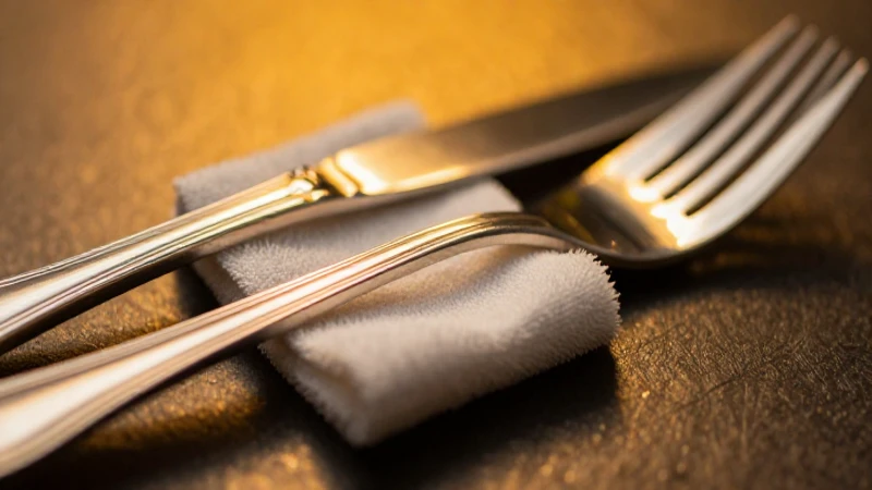 Cubiertos brillantes en elegante fotografía de estudio