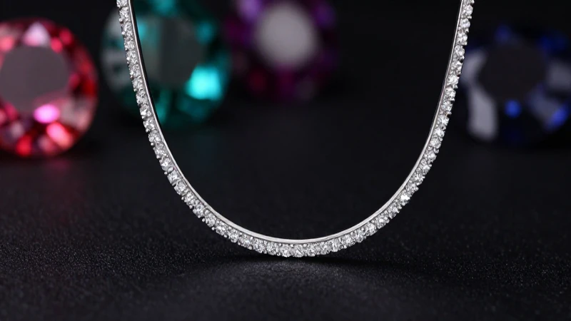Collar plateado brillante y elegante
