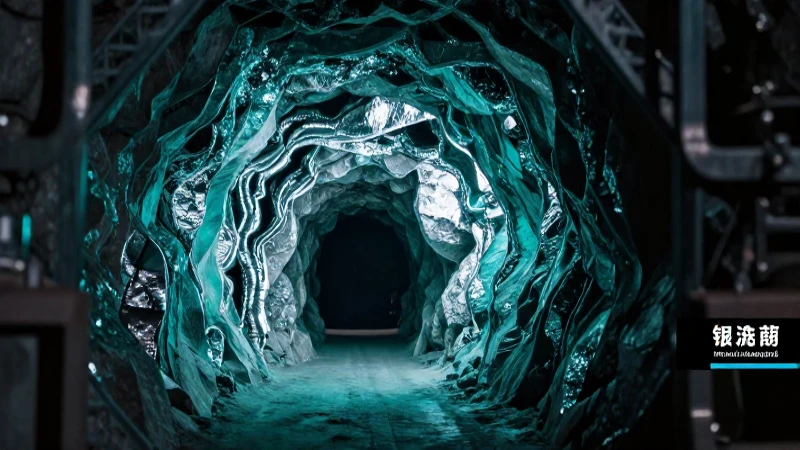 Entrada minera, turquesa y dramática iluminación