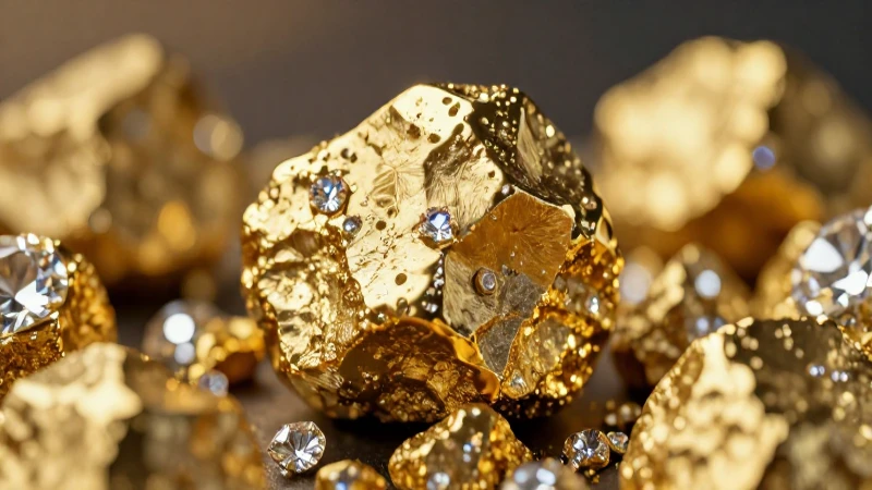 Oro y diamantes brillan naturales y puros