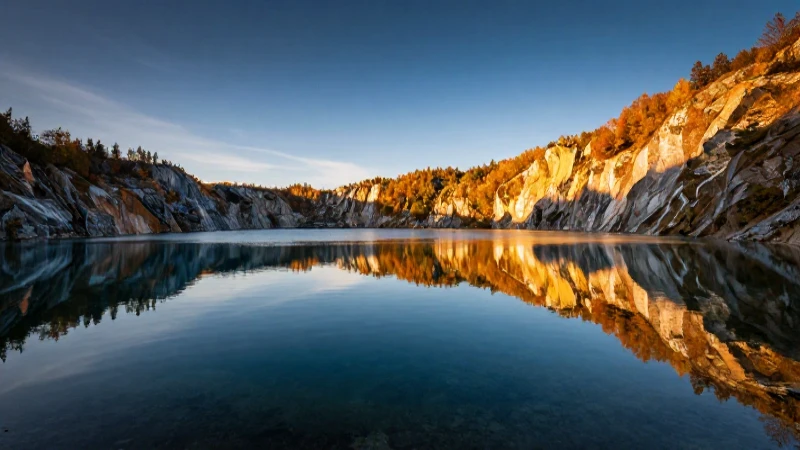 Paisaje otoñal radiante y cristalino