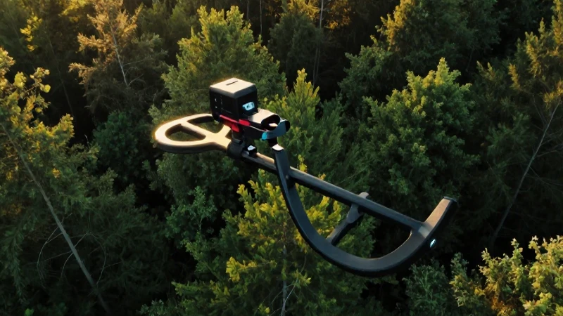 Detector metálico en bosque, imagen cinematográfica