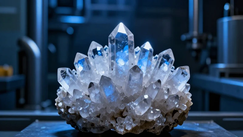 Qué es el cuarzo: Usos, tipos y características en México 4 Cristales de cuarzo resaltados en azul intenso