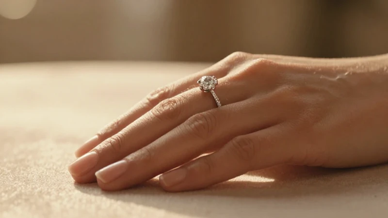 Anillo elegante, luz cálida y lujo