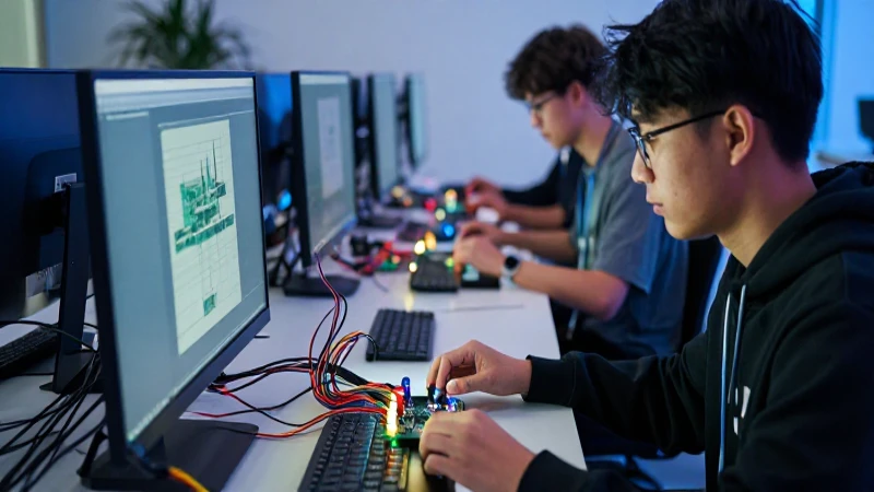 Estudiantes crean proyectos electrónicos en laboratorio moderno