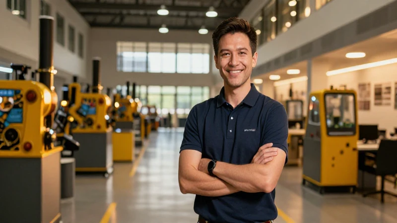 Director sonríe ante moderno entorno minero