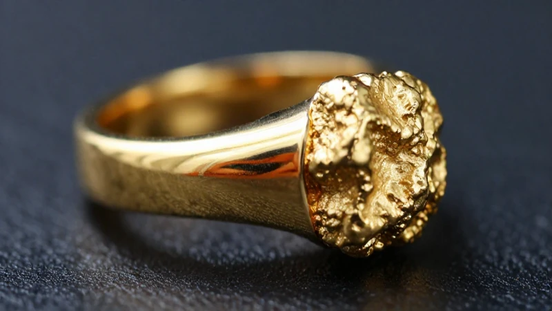 Conoce cómo diferenciar entre oro de 24k y 18k 2 Anillo dorado destaca sobre un brillo cálido