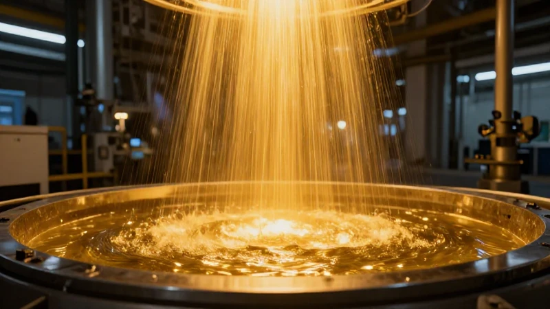 Oro brillante en extracción futurista y realista