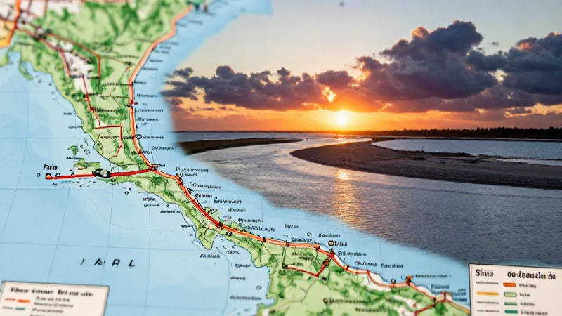 Atardecer dramático sobre el Río de la Plata antiguo