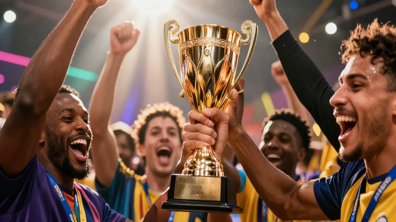Celebran la victoria con el trofeo dorado