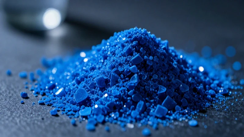 Cristales de sulfato de cobre: azul intenso