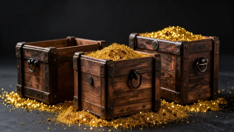 Cajas antiguas brillan con luz cinematográfica