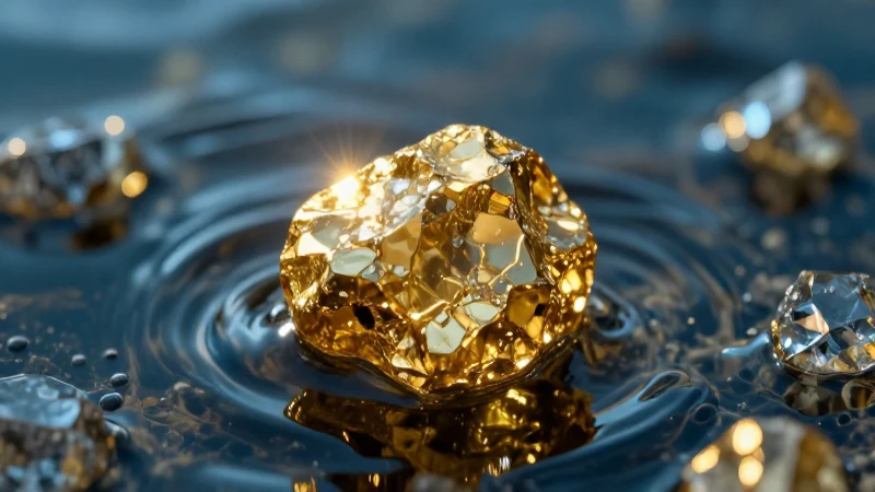 Cuál es el efecto del oro cuando se sumerge en agua 4 Lingotes dorados brillan bajo agua cristalina