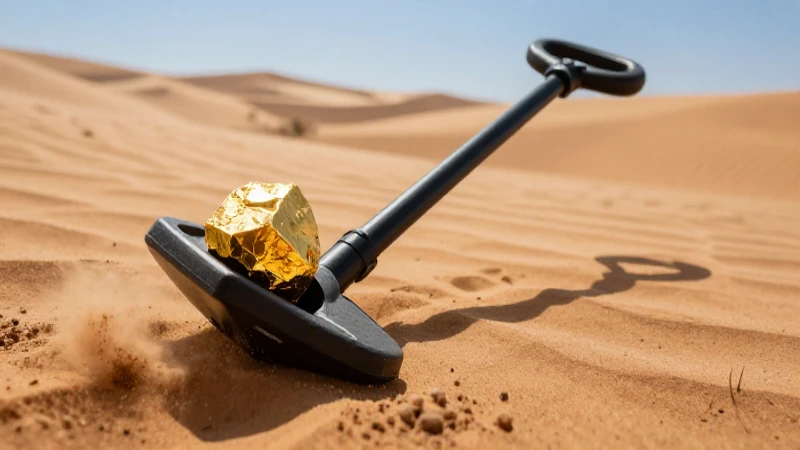 Detector encuentra oro en desierto soleado