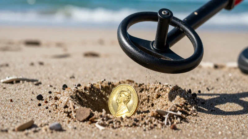 Hallaron una moneda de oro en la playa