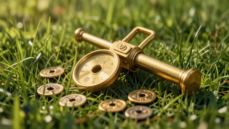 Detecta monedas antiguas en prado soleado