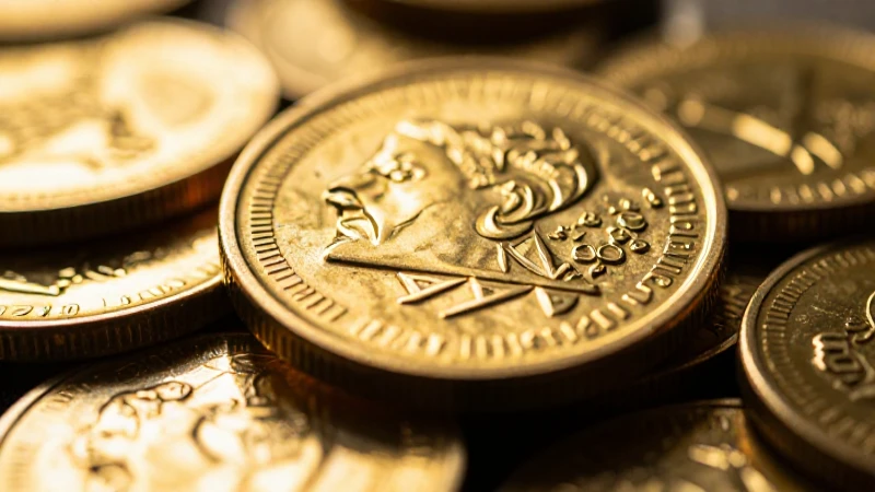 Monedas doradas relucientes bajo luz cinematográfica