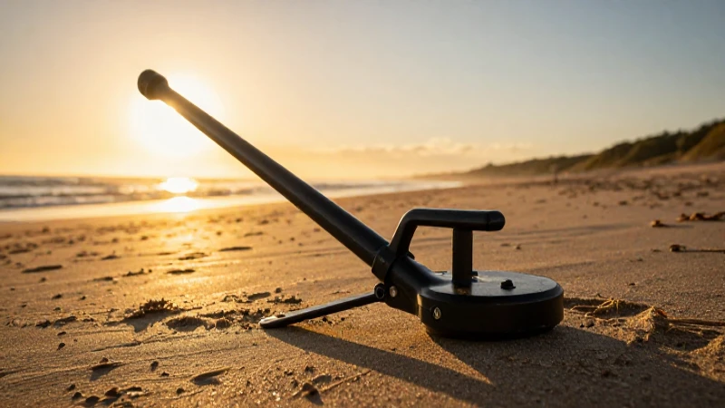 Buscando tesoros al atardecer en la playa