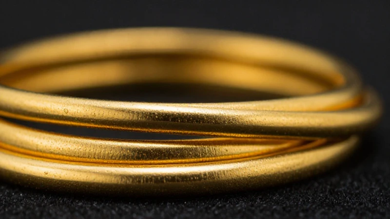 Pulseras doradas con textura lujosa y brillo