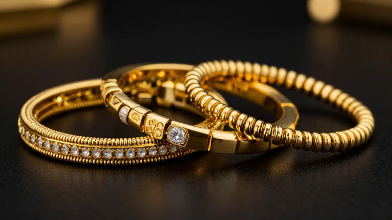 Pulseras de oro lujosas destacadas profesionalmente