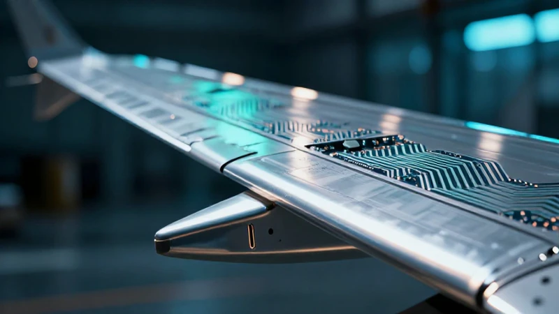 Ala de avión con tecnología aeroespacial moderna