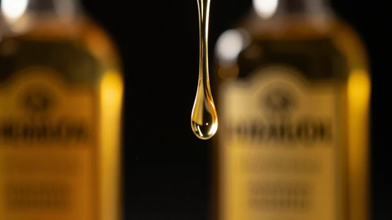 Macro dramático: oro brillante con foco selectivo