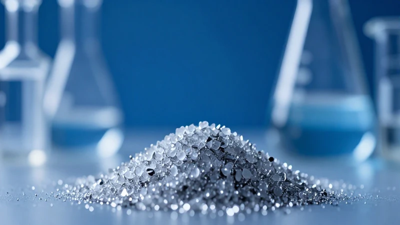 Cloruro de plata: imagen macro azul vibrante