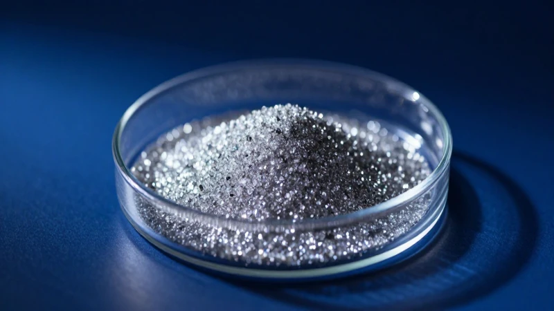 Cloruro de plata en foco azul dramático