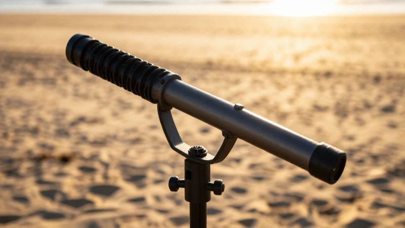 Detector de metal en playa dorada y dramática