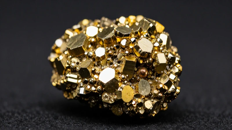 Pirita dorada brillante con detalle profesional