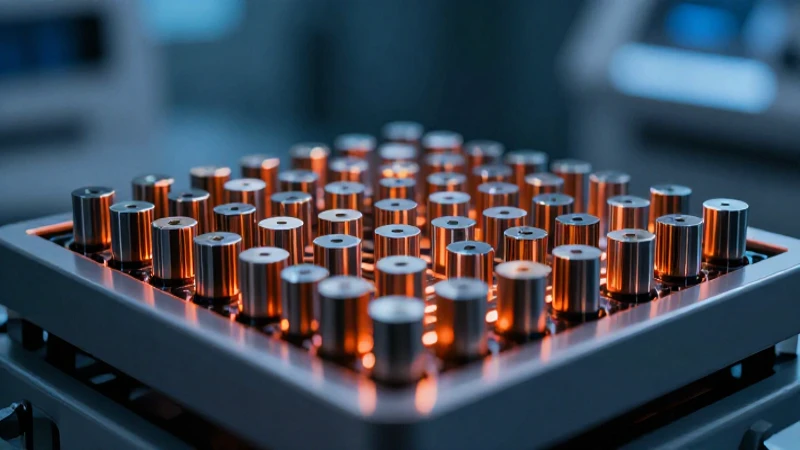 Sensor metálico en laboratorio, imagen cinematográfica vibrante