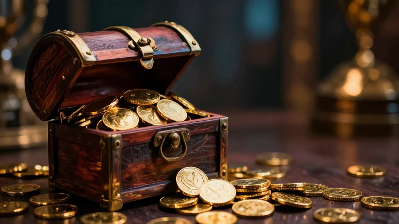 Cofre del tesoro: monedas doradas abundan
