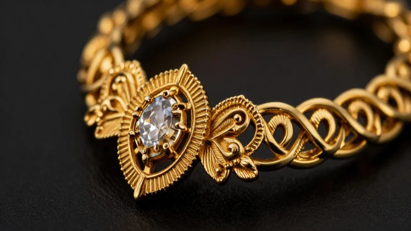Joyería dorada: diseño elegante y rica textura