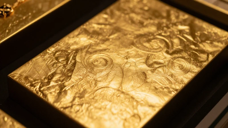 Joyas doradas en exhibición con lujo